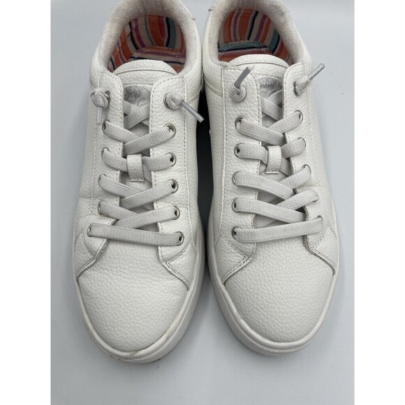 Roxy White Bessie Platform Lace Up Sneakers Women’s Size 9 Slip On Summer Shoe - Picture 7 of 10